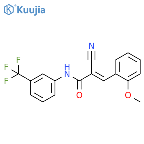 (2E)-2-cyano-3-(2-methoxyphenyl)-N-[3-(trifluoromethyl)phenyl]acrylamide structure