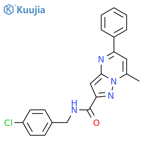 <br>7-Methyl-5-phenyl-pyrazolo[1,5-a]pyrimidine-2-carboxylic acid 4-chloro-benz ylamide structure