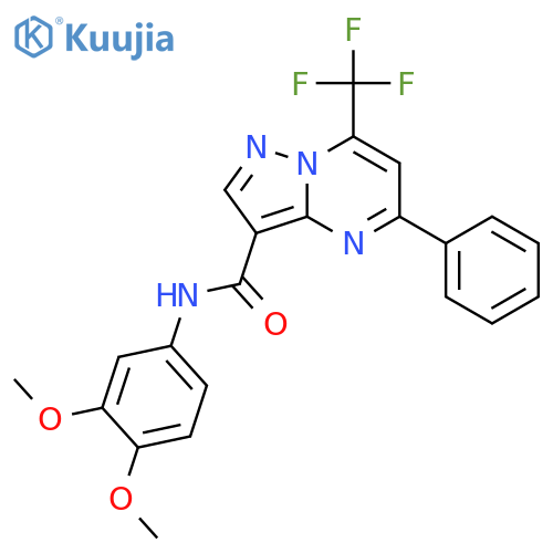 <br>5-Phenyl-7-trifluoromethyl-pyrazolo[1,5-a]pyrimidine-3-carboxylic acid (3,4 -dimethoxy-phenyl)-amide structure