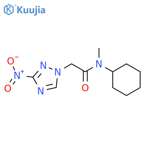 N-cyclohexyl-N-methyl-2-(3-nitro-1H-1,2,4-triazol-1-yl)acetamide structure