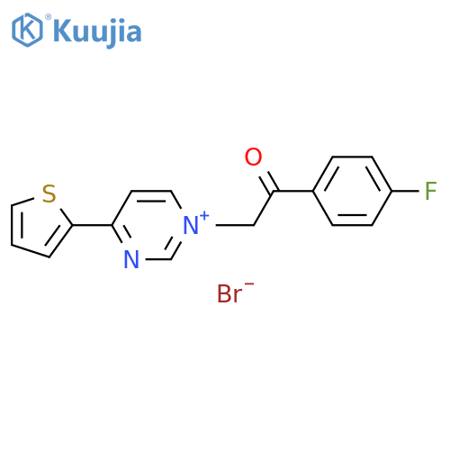 Pyrimidinium, 1-[2-(4-fluorophenyl)-2-oxoethyl]-4-(2-thienyl)-, bromide structure