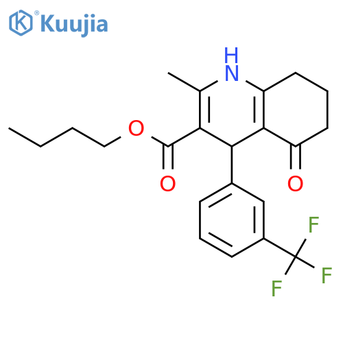 <br>butyl 2-methyl-5-oxo-4-[3-(trifluoromethyl)phenyl]-1,4,5,6,7,8-hexahydro-3- quinolinecarboxylate structure