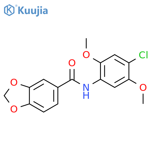 Benzo[1,3]dioxole-5-carboxylic acid (4-chloro-2,5-dimethoxy-phenyl)-amide structure