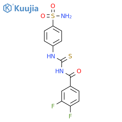 3,4-difluoro-N-((4-sulfamoylphenyl)carbamothioyl)benzamide structure