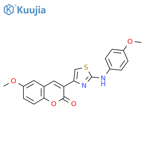 6-methoxy-3-{2-(4-methoxyphenyl)amino-1,3-thiazol-4-yl}-2H-chromen-2-one structure