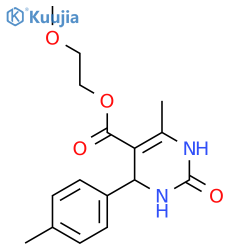 2-methoxyethyl 6-methyl-4-(4-methylphenyl)-2-oxo-1,2,3,4-tetrahydropyrimidine-5-carboxylate structure
