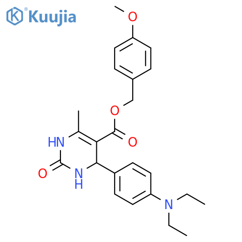 <br>4-methoxybenzyl 4-[4-(diethylamino)phenyl]-6-methyl-2-oxo-1,2,3,4-tetrahydr opyrimidine-5-carboxylate structure