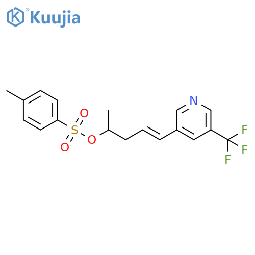 4-Penten-2-ol, 5-[5-(trifluoromethyl)-3-pyridinyl]-, 2-(4-methylbenzenesulfonate), (4E)- structure