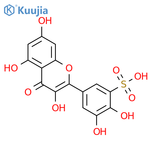 Benzenesulfonic acid,2,3-dihydroxy-5-(3,5,7-trihydroxy-4-oxo-4H-1-benzopyran-2-yl)- structure