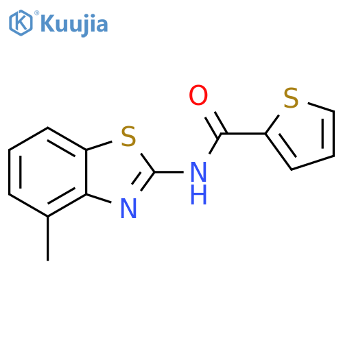 N-(4-methyl-1,3-benzothiazol-2-yl)thiophene-2-carboxamide structure