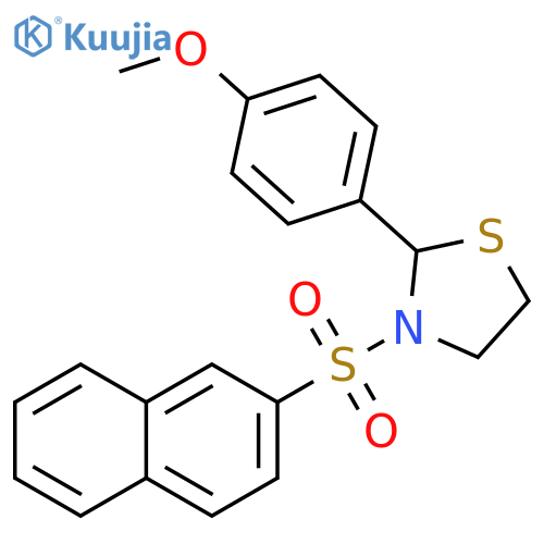 2-(4-methoxyphenyl)-3-(naphthalene-2-sulfonyl)-1,3-thiazolidine structure