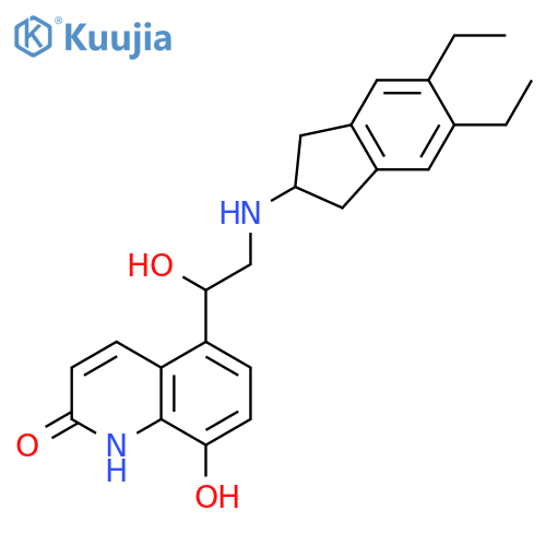 5-[2-(5,6-diethylindan-2-ylamino)-1-hydroxyethyl]-8-hydroxy-1H-quinolin-2-one structure