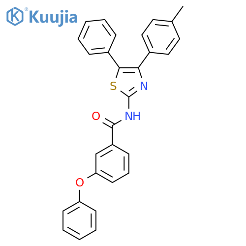 N-[4-(4-methylphenyl)-5-phenyl-1,3-thiazol-2-yl]-3-phenoxybenzamide structure
