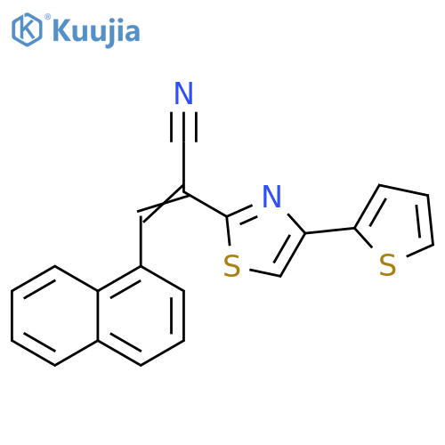 (2E)-3-(naphthalen-1-yl)-2-4-(thiophen-2-yl)-1,3-thiazol-2-ylprop-2-enenitrile structure