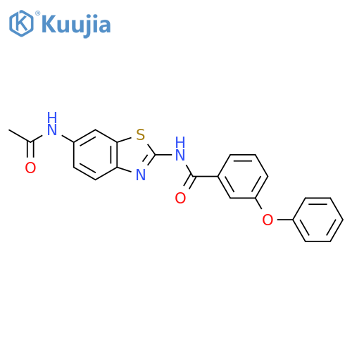 N-(6-acetamido-1,3-benzothiazol-2-yl)-3-phenoxybenzamide structure