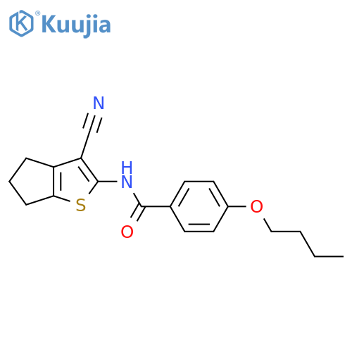 4-butoxy-N-{3-cyano-4H,5H,6H-cyclopentabthiophen-2-yl}benzamide structure