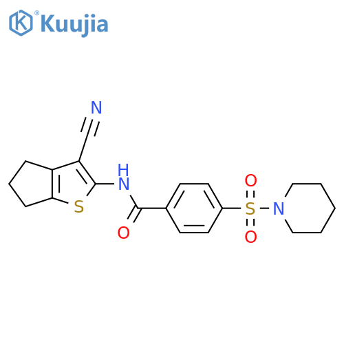 N-{3-cyano-4H,5H,6H-cyclopenta[b]thiophen-2-yl}-4-(piperidine-1-sulfonyl)benzamide structure