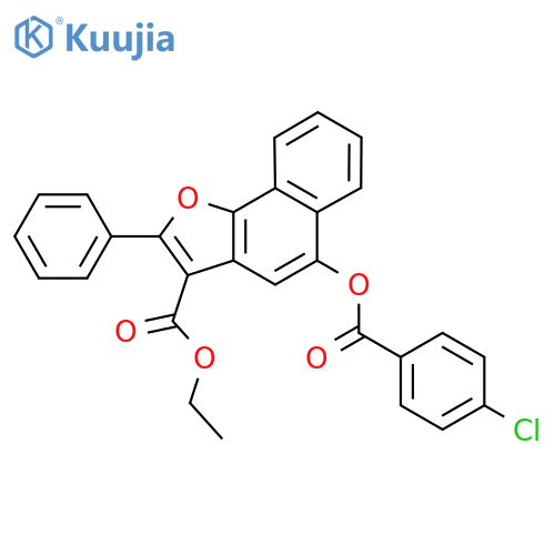 ethyl 5-(4-chlorobenzoyloxy)-2-phenylnaphtho1,2-bfuran-3-carboxylate structure