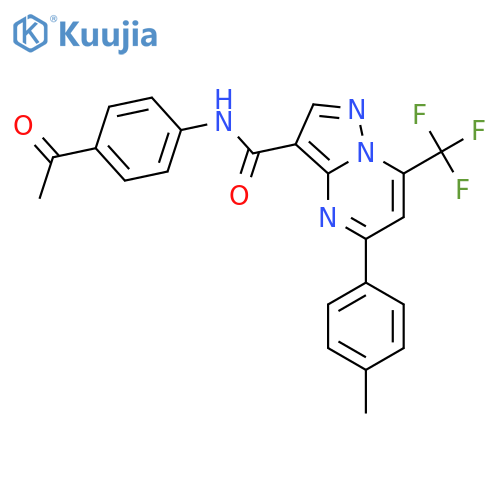 <br>5-p-Tolyl-7-trifluoromethyl-pyrazolo[1,5-a]pyrimidine-3-carboxylic acid (4- acetyl-phenyl)-amide structure
