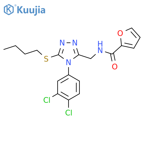N-{[5-(butylsulfanyl)-4-(3,4-dichlorophenyl)-4H-1,2,4-triazol-3-yl]methyl}furan-2-carboxamide structure