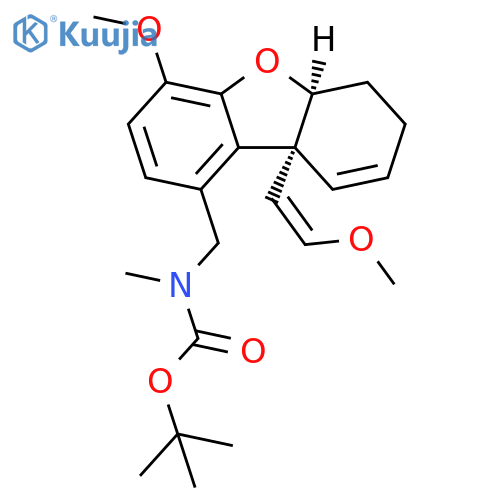 Carbamic acid, methyl[[(5aS,9aR)-5a,6,7,9a-tetrahydro-4-methoxy-9a-[(1Z)-2-methoxyethenyl]-1-dibenzofuranyl]methyl]-, 1,1-dimethylethyl ester (9CI) structure