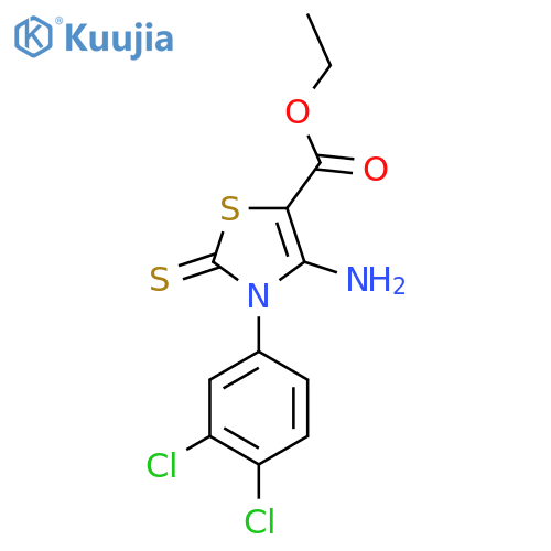 Ethyl 4-amino-3-(3,4-dichlorophenyl)-2-sulfanylidene-1,3-thiazole-5-carboxylate structure