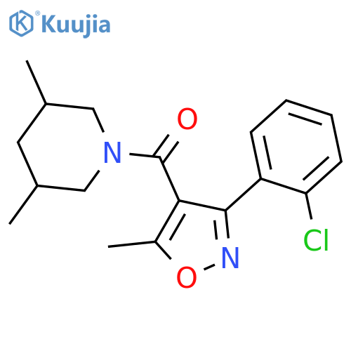 <br>(3-(2-chlorophenyl)-5-methylisoxazol-4-yl)(3,5-dimethylpiperidin-1-yl)metha none structure