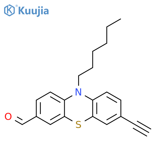 10H-Phenothiazine-3-carboxaldehyde, 7-ethynyl-10-hexyl- structure