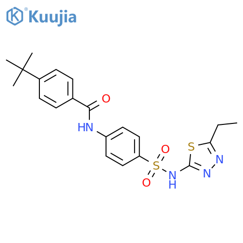 4-tert-butyl-N-{4-(5-ethyl-1,3,4-thiadiazol-2-yl)sulfamoylphenyl}benzamide structure