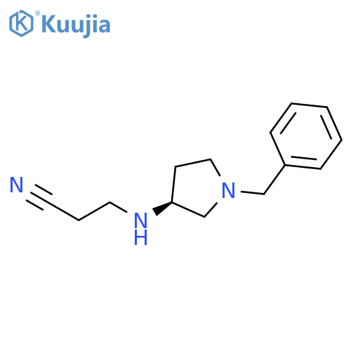 Propanenitrile, 3-[[(3S)-1-(phenylmethyl)-3-pyrrolidinyl]amino]- structure