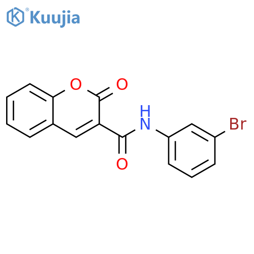 2H-1-Benzopyran-3-carboxamide, N-(3-bromophenyl)-2-oxo- structure