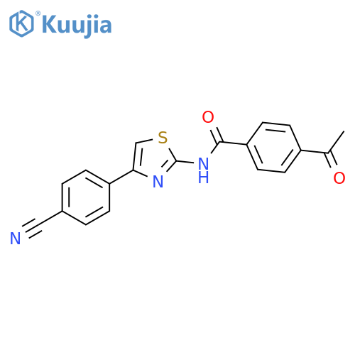 4-acetyl-N-4-(4-cyanophenyl)-1,3-thiazol-2-ylbenzamide structure