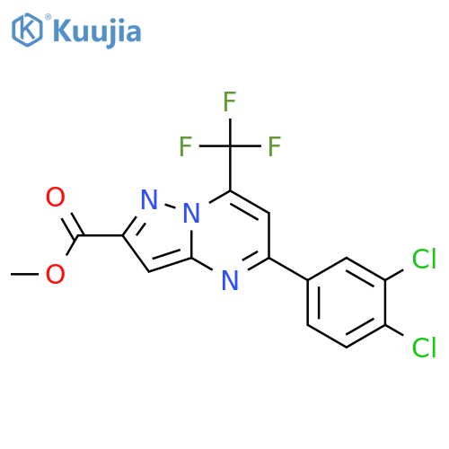 <br>5-(3,4-Dichloro-phenyl)-7-trifluoromethyl-pyrazolo[1,5-a]pyrimidine-2-carbo xylic acid methyl ester structure