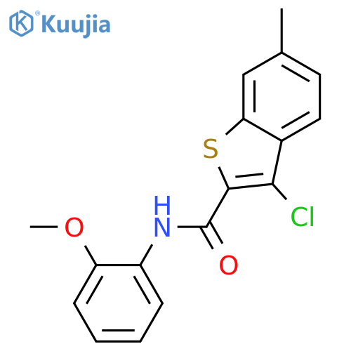 <br>3-Chloro-6-methyl-benzo[b]thiophene-2-carboxylic acid (2-methoxy-phenyl)-am ide structure