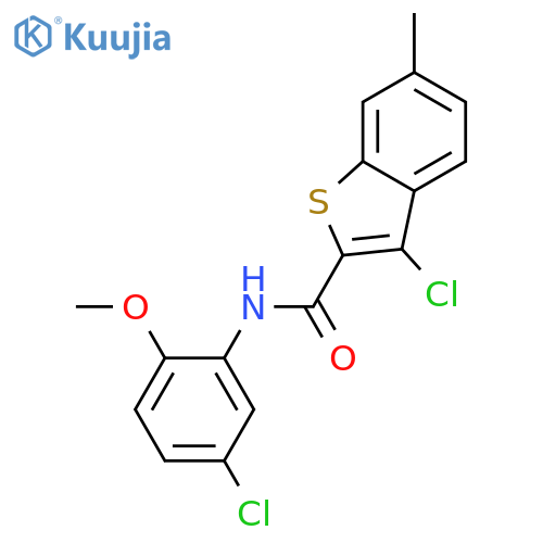 <br>3-Chloro-6-methyl-benzo[b]thiophene-2-carboxylic acid (5-chloro-2-methoxy-p henyl)-amide structure