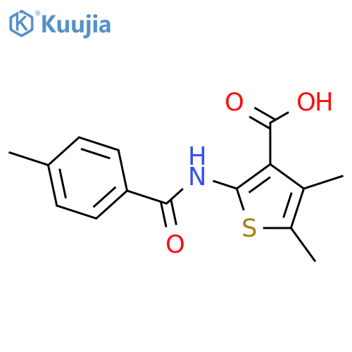 4,5-Dimethyl-2-(4-methyl-benzoylamino)-thiophene-3-carboxylic acid structure
