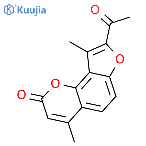 2H-Furo[2,3-h]-1-benzopyran-2-one, 8-acetyl-4,9-dimethyl- structure