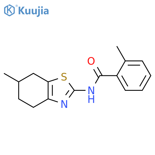 2-methyl-N-(6-methyl-4,5,6,7-tetrahydro-1,3-benzothiazol-2-yl)benzamide structure