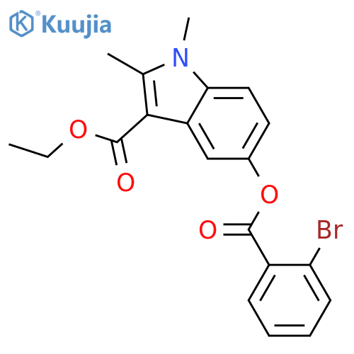 ethyl 5-((2-bromobenzoyl)oxy)-1,2-dimethyl-1H-indole-3-carboxylate structure
