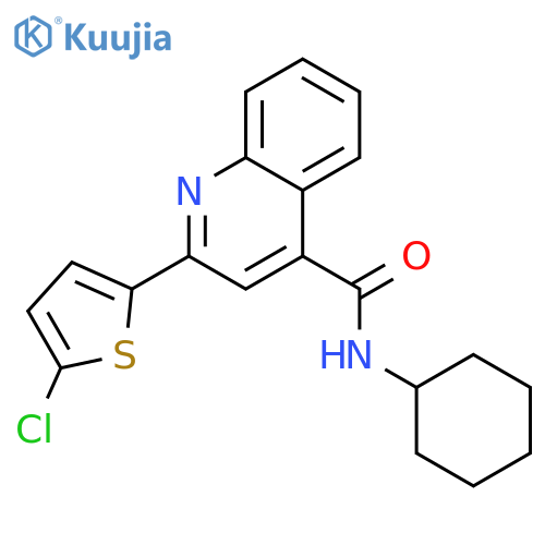 2-(5-Chloro-thiophen-2-yl)-quinoline-4-carboxylic acid cyclohexylamide structure