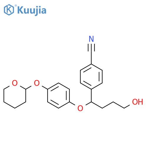4-{4-Hydroxy-1-[4-(tetrahydro-2H-pyran-2-yloxy)phenoxy]butyl}-benzonitrile structure