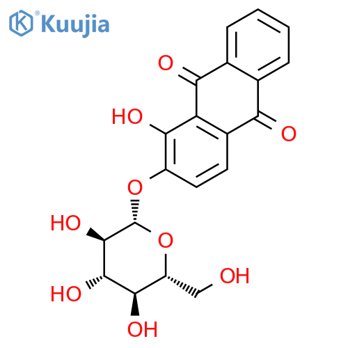 9,10-Anthracenedione,2-(b-D-glucopyranosyloxy)-1-hydroxy- structure