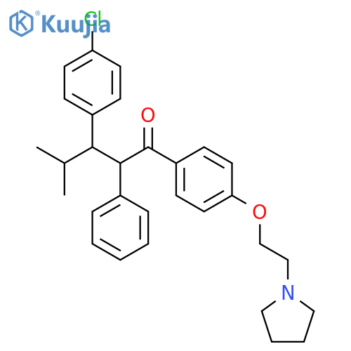 1-Pentanone,3-(4-chlorophenyl)-4-methyl-2-phenyl-1-[4-[2-(1-pyrrolidinyl)ethoxy]phenyl]-,(R*,S*)- (9CI) structure