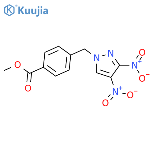 4-(3,4-Dinitro-pyrazol-1-ylmethyl)-benzoic acid methyl ester structure