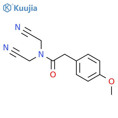 N,N-bis(cyanomethyl)-2-(4-methoxyphenyl)acetamide structure