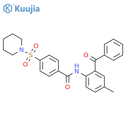 N-(2-benzoyl-4-methylphenyl)-4-(piperidine-1-sulfonyl)benzamide structure