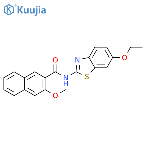 N-(6-ethoxy-1,3-benzothiazol-2-yl)-3-methoxynaphthalene-2-carboxamide structure