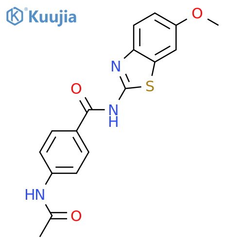 4-(acetylamino)-N-(6-methoxy-1,3-benzothiazol-2-yl)benzamide structure