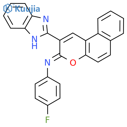 (3Z)-2-(1H-1,3-benzodiazol-2-yl)-N-(4-fluorophenyl)-3H-benzo[f]chromen-3-imine structure