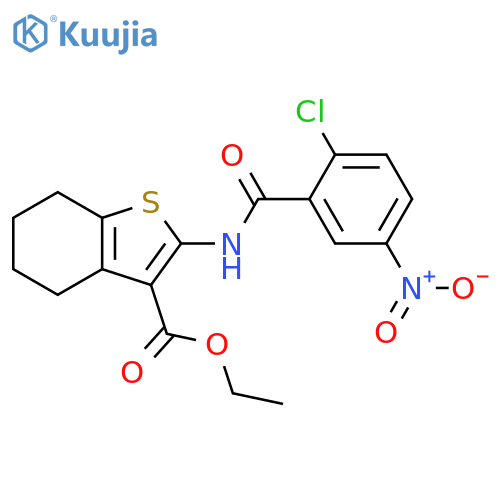 ethyl 2-(2-chloro-5-nitrobenzamido)-4,5,6,7-tetrahydro-1-benzothiophene-3-carboxylate structure